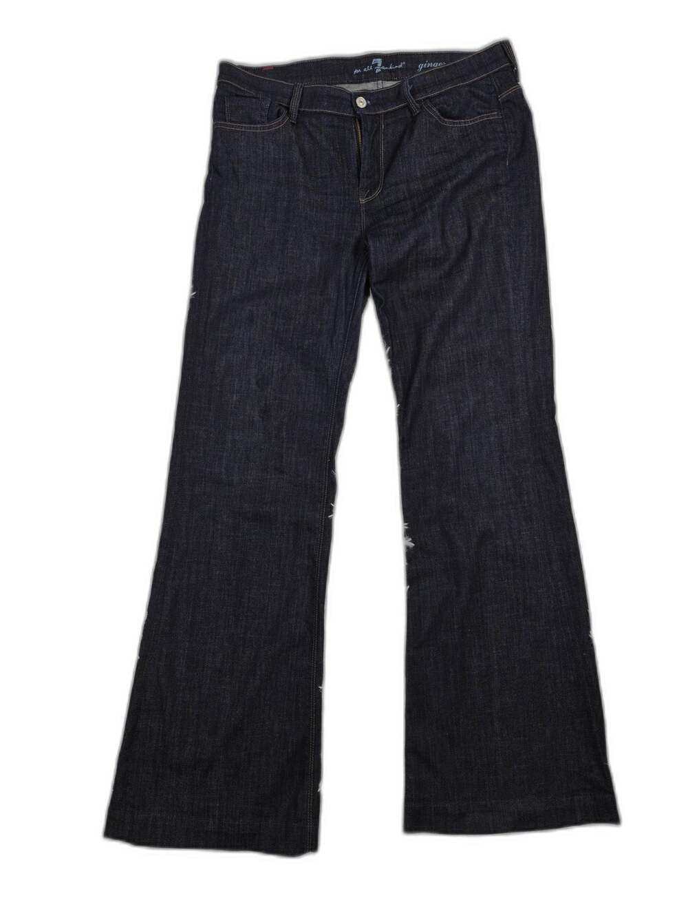 7 For All Mankind Womens Ginger Flare Jeans Dark Indigo Size 32